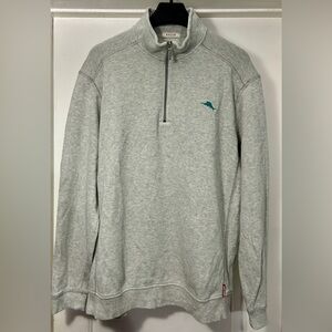 Tommy Bahama Relax Men’s Half Zip Pullover Sweatshirt Gray XL 100% Cotton